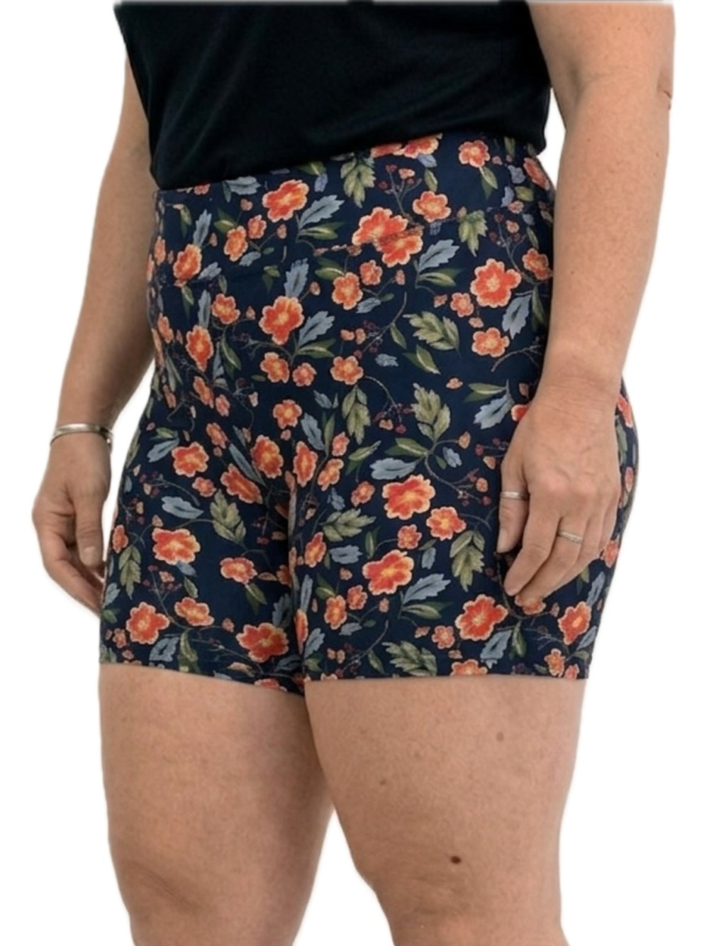Modcloth Athletic Floral Print 7"  Biker Shorts Womens Plus Size 2X Colorful